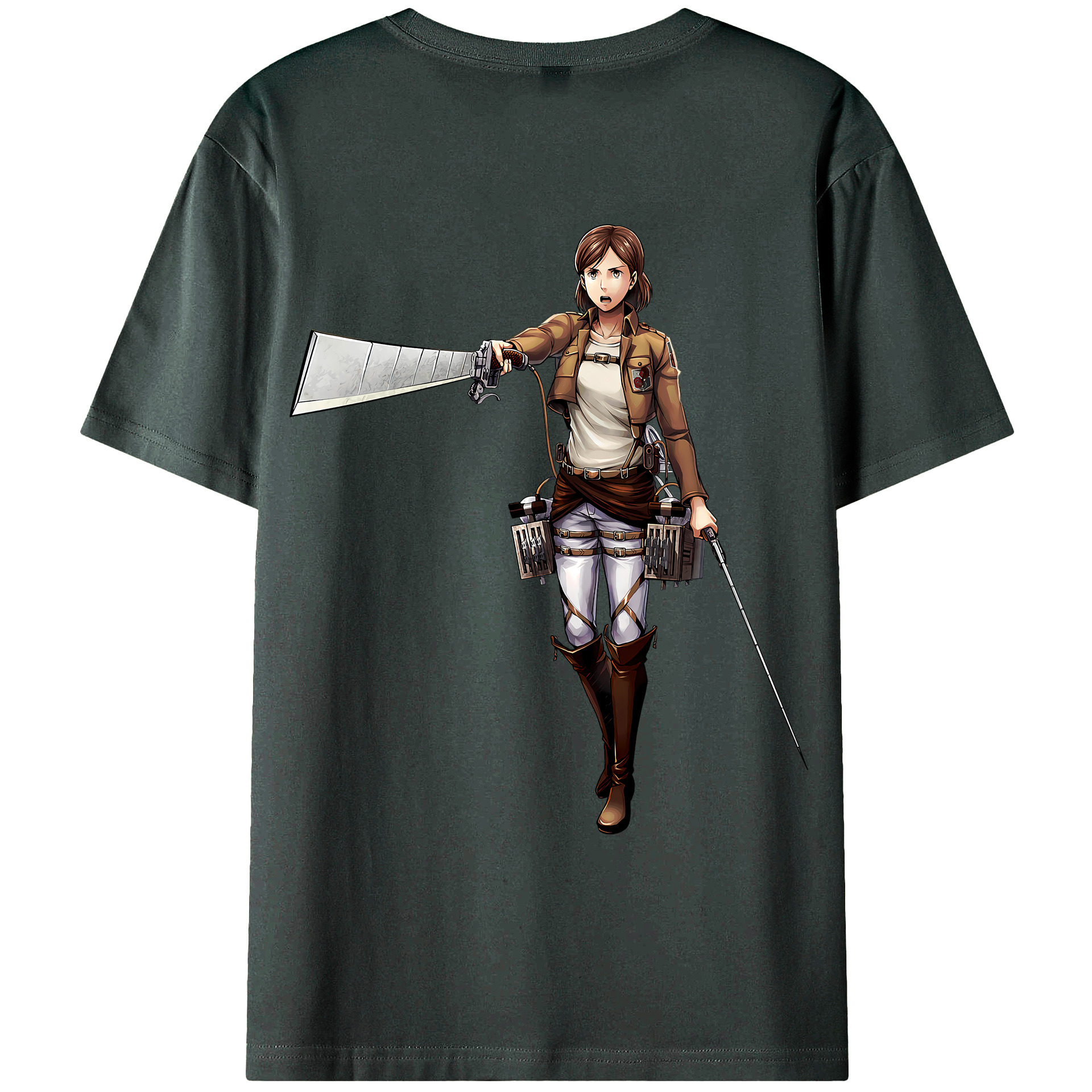 （画像用） 進撃の巨人 Attack on Titan 綿100％ メンズ半袖Tシャツ（バックプリント） 通気性